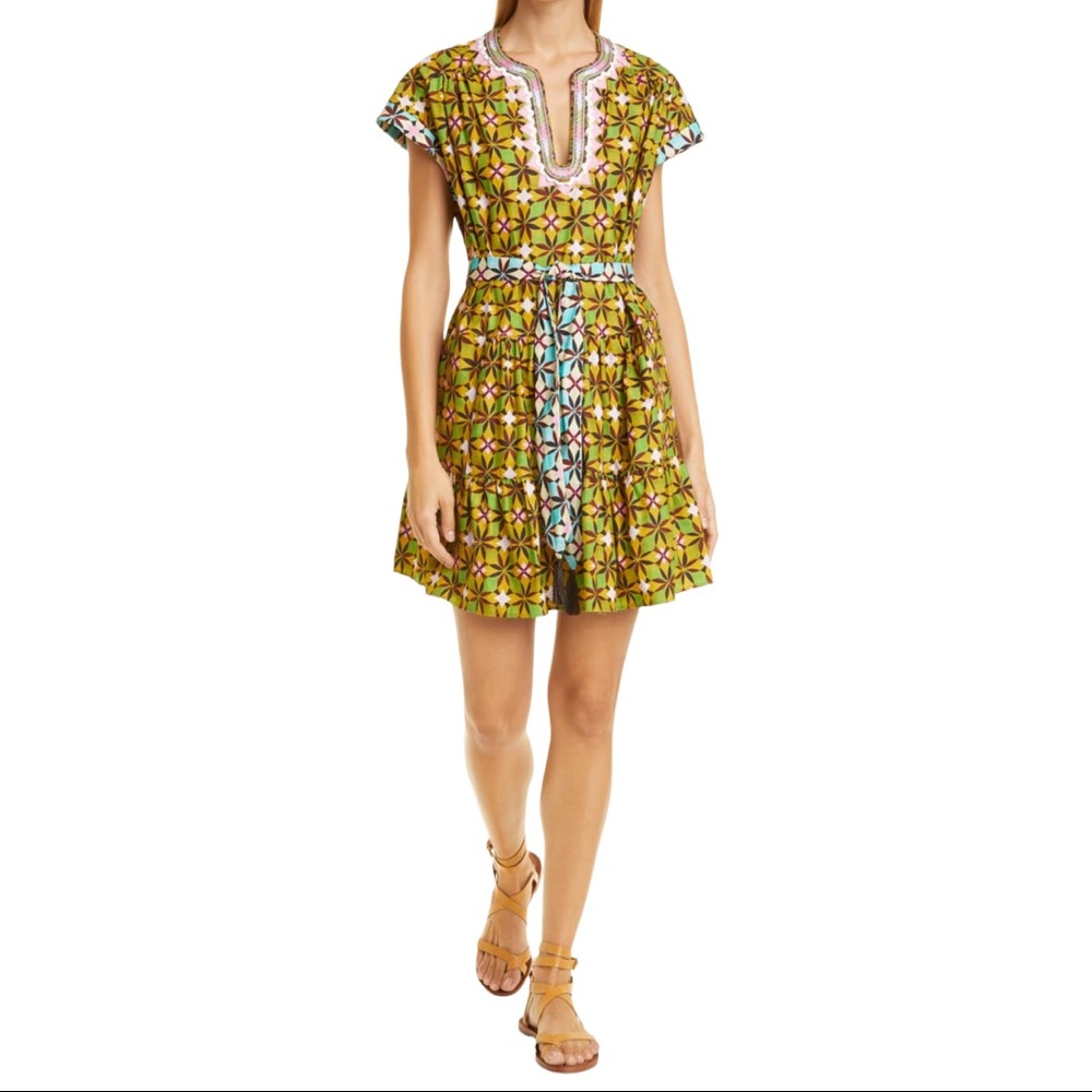 SALONI Ashley Floral Print Cotton Babydoll Minidress (4) - Picture 1 of 13